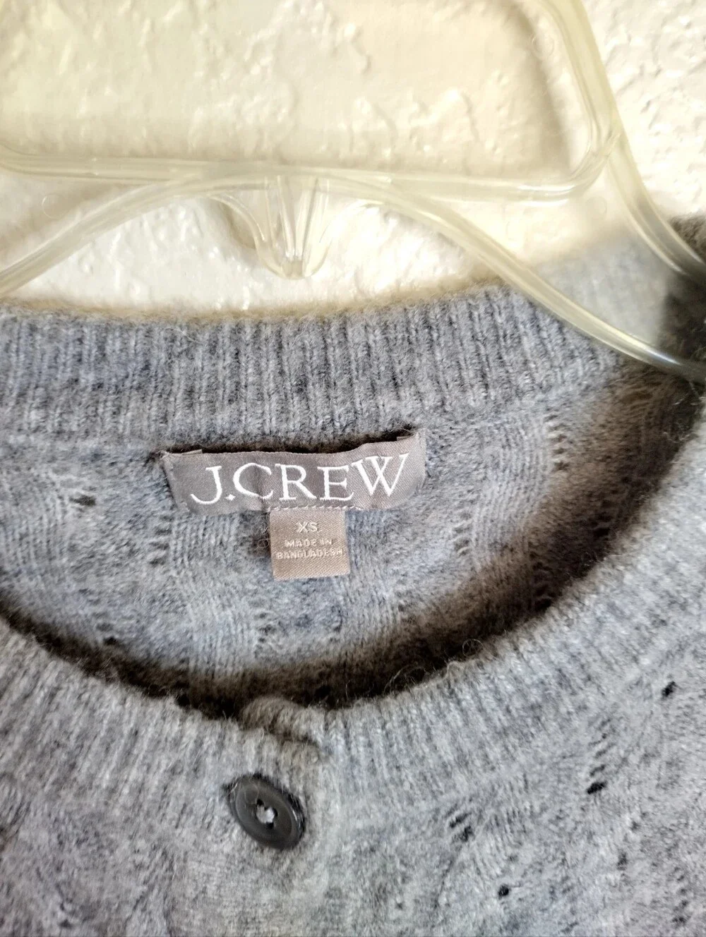 J. Crew Supersoft pointelle bubble-hem cardigan Sz Xs